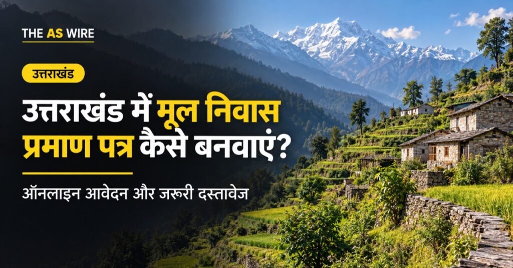 उत्तराखंड में मूल निवास प्रमाण पत्र कैसे बनवाएं? ऑनलाइन आवेदन और जरूरी दस्तावेज — उत्तराखंड का प्रतीकात्मक दृश्य